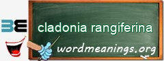 WordMeaning blackboard for cladonia rangiferina